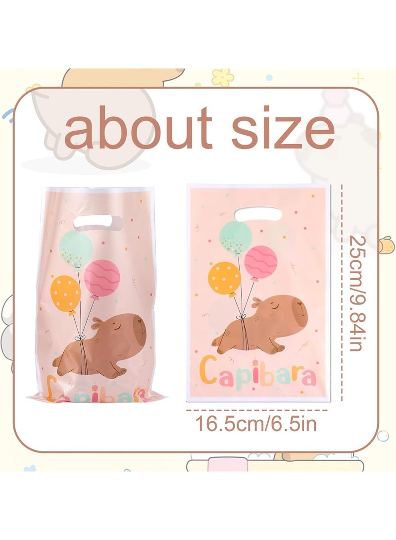 10 PCS Capybara Gift Bags, Double-Sided Cute Capybara Pattern Party Favor Bags with Handles for Snacks Candies Small Gifts Animal Themed Birthday Baby Shower Party Supplies - Image 2